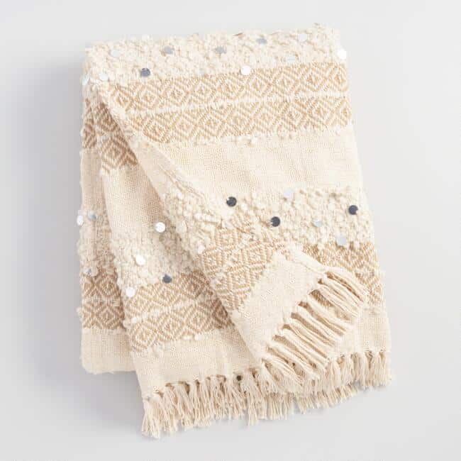 Ivory Moroccan Style Wedding Blanket-last minute gifts 